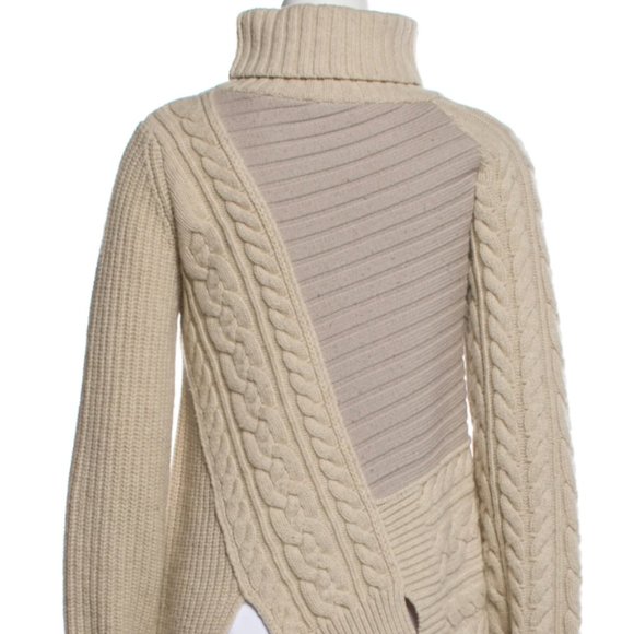 JOSEPH Chunky Wool Cable Knit Turtleneck Sweater - Picture 5 of 11